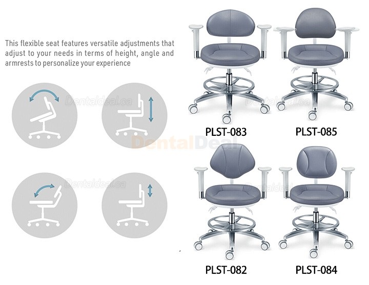 PLST-082-085 Ergonomic Dental Microscope Stool Operator Surgeon Chair with Amrest & Backrest